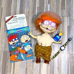 Rugrats vintage Nickelodeon toy bundle lot Chucky doll rugrats Watch gift bag